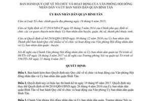 Quyết định 04/2017/QĐ-UBND tổ chức hoạt động Văn phòng Hội đồng Ủy ban Bình Tân Hồ Chí Minh