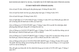 Quyết định 07/2017/QĐ-UBND quy định giá dịch vụ xe ra vào bến xe ô tô