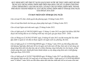 Quyết định 31/2017/QĐ-UBND mức hỗ trợ ngân sách xây dựng nông thôn mới Quảng Ngãi