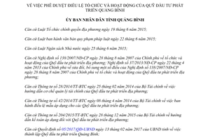 Quyết định 13/2017/QĐ-UBND phê duyệt điều lệ tổ chức Quỹ Đầu tư phát triển Quảng Bình