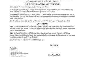 Quyết định 1189/QĐ-UBND 2017 phối hợp Trung tâm hành chính công giải quyết thủ tục Sơn La