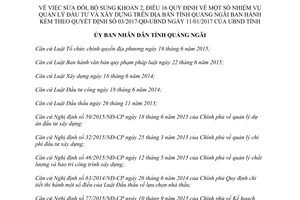 Quyết định 32/2017/QĐ-UBND sửa đổi 03/2017/QĐ-UBND quản lý đầu tư xây dựng Quảng Ngãi