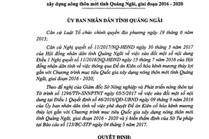 Quyết định 33/2017/QĐ-UBND về sửa đổi 46/2016/QĐ-UBND Kiên cố hóa kênh mương Quảng Ngãi