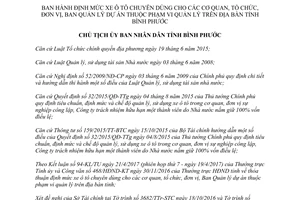 Quyết định 1087/QĐ-UBND 2017 định mức xe ô tô chuyên dùng cho cơ quan tỉnh Bình Phước