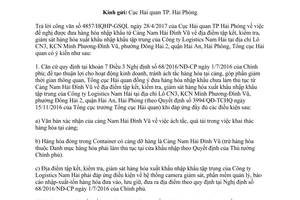 Công văn 2953/TCHQ-GSQL 2017 thủ tục hải quan hàng khẩu cảng nơi tập kết giám sát xuất nhập