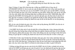 Công văn 1915/BGDĐT-GDTrH 2017 tinh giảm cuộc thi dành cho giáo viên và học sinh phổ thông