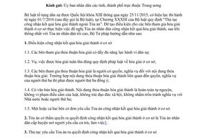 Công văn 1503/BTP-PBGDPL 2017 thủ tục yêu cầu Tòa án công nhận kết quả hòa giải thành ở cơ sở