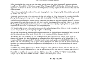 Công văn 1956/BGDĐT-CTHSSV an toàn giao thông học sinh sinh viên nghỉ hè thi trung học 2017