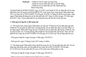 Công văn 344/TANDTC-TCCB 2017 đổi lịch thi tuyển chọn nâng ngạch Thẩm phán