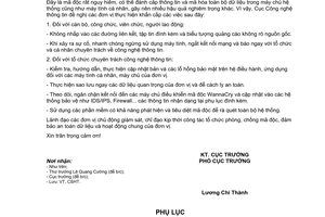 Công văn 173/CNTT-CSHT 2017 theo dõi phòng chống mã độc WannaCry