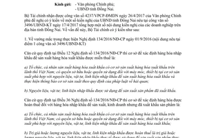 Công văn 6751/BTC-TCHQ năm 2017 trả lời kiến nghị của các doanh nghiệp tỉnh Đồng Nai