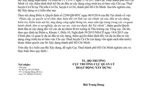 Công văn 76/BXD-HĐXD 2017 hướng dẫn chủ đầu tư công tác thẩm định Dự án đầu tư xây dựng