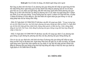 Công văn 3851/NHNN-PC 2017 khách hàng thế chấp phương tiện giao thông