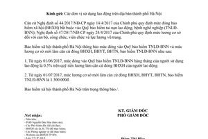 Công văn 1211/BHXH-QLT 2017 mức đóng bảo hiểm tai nạn lao động bệnh nghề nghiệp lương cơ sở