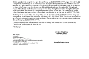 Công văn 1897/BTTTT-THH 2017 công bố danh mục hệ thống thông tin từ Trung ương địa phương