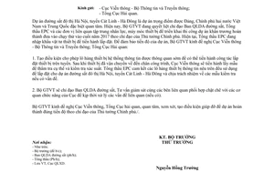 Công văn 5831/BGTVT-CQLXD 2017 thông quan thiết bị thông tin đường sắt đô thị Cát Linh Hà Đông