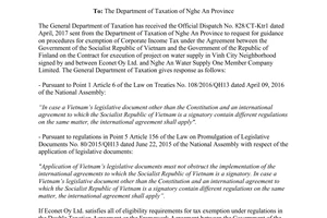 Official Dispatch 2101/TCT-HTQT tax exemption procedures under International Treaties