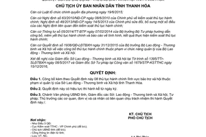 Quyết định 1710/QĐ-UBND 2017 thủ tục hành chính bảo trợ xã hội phạm vi Sở Lao động Thanh Hóa