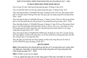 Quyết định 41/2017/QĐ-UBND tiêu chí Quy định đánh giá công nhận công bố xã đạt chuẩn Ninh Thuận