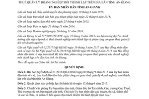 Quyết định 24/2017/QĐ-UBND Bộ tiêu thức phân công cơ quan thuế quản lý doanh nghiệp An Giang