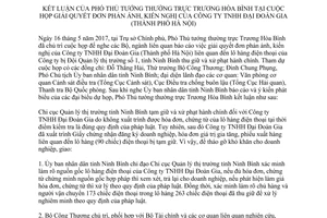 Thông báo 249/TB-VPCP 2017 kết luận cuộc họp giải quyết đơn kiến nghị của Công ty Đại Đoàn Gia