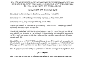 Quyết định 11/2017/QĐ-UBND sửa đổi 1333/2012/QĐ-UBND Quy chế tuyển dụng công chức Cao Bằng