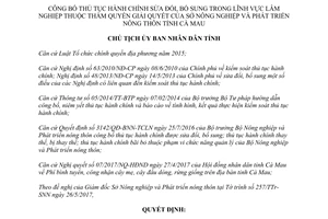 Quyết định 974/QĐ-UBND 2017 công bố thủ tục được sửa đổi lĩnh vực Lâm nghiệp Cà Mau