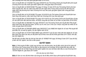 Quyết định 2349/QĐ-UBND 2017 xã khó khăn hệ số phân bổ vốn hỗ trợ đầu tư 135 Nghệ An 2020