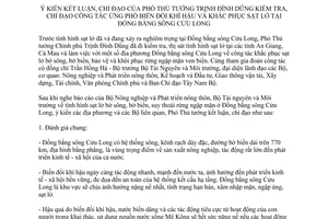 Thông báo 252/TB-VPCP 2017 ứng phó biến đổi khí hậu khắc phục sạt lở Đồng bằng sông Cửu Long