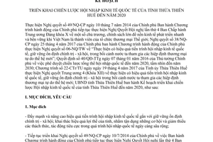 Kế hoạch 130/KH-UBND 2017 triển khai chiến lược Hội nhập kinh tế quốc tế Huế 2020