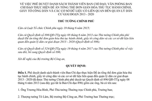 Quyết định 785/QĐ-TTg 2017 phê duyệt danh sách thành viên Ban Chỉ đạo Đề án thủ tục hành chính