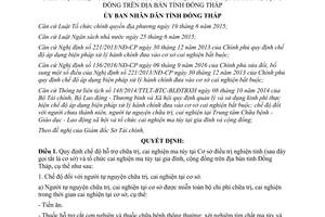 Quyết định 22/2017/QĐ-UBND Quy định chế độ hỗ trợ chữa trị cai nghiện ma túy Đồng Tháp