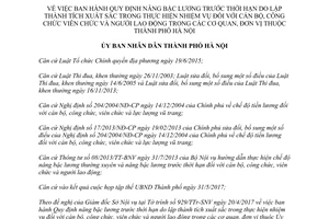 Quyết định 21/2017/QĐ-UBND Quy định nâng bậc lương trước thời hạn với cán bộ công chức Hà Nội