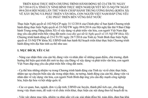 Kế hoạch 63/KH-UBND 2017 thực hiện xây dựng phát triển văn hóa con người bền vững Ninh Bình