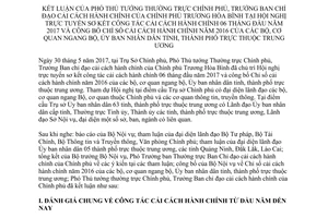 Thông báo 256/TB-VPCP 2017 kết luận của Phó Thủ tướng Trương Hòa Bình về cải cách hành chính
