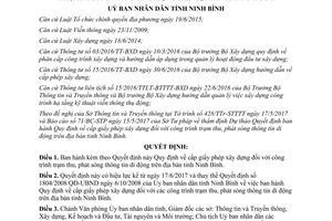 Quyết định 15/2017/QĐ-UBND cấp giấy phép xây dựng trạm thu phát sóng di động Ninh Bình