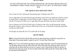 Quyết định 1208/QĐ-UBND 2017 công bố thủ tục hành chính Giám định y khoa Thừa Thiên Huế