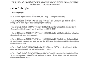 Kế hoạch 4020/KH-UBND 2017 Đề án chăm sóc sức khỏe người cao tuổi Quảng Ninh 2025
