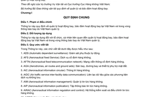 Thông tư 19/2017/TT-BGTVT quy định về quản lý và bảo đảm hoạt động bay