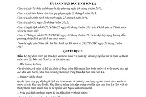 Quyết định 17/2017/QĐ-UBND giá dịch vụ quản lý sử dụng nguồn thu dịch vụ thoát nước Sơn La