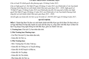 Quyết định 790/QĐ-UBND 2017 thành lập Ban Chỉ đạo cải cách hành chính Bắc Kạn