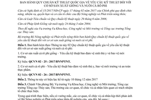 Thông tư 12/2017/TT-BNNPTNT Quy chuẩn kỹ thuật cơ sở sản xuất giống và nuôi cá rô phi