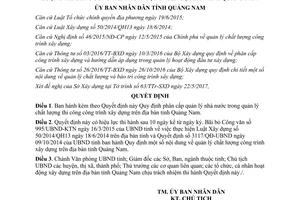 Quyết định 13/2017/QĐ-UBND phân cấp quản lý nhà nước quản lý chất lượng công trình Quảng Nam