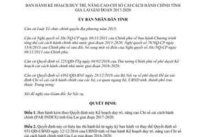 Quyết định 473/QĐ-UBND 2017 duy trì nâng cao Chỉ số cải cách hành chính Gia Lai 2017 2020