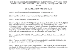 Quyết định 13/2017/QĐ-UBND bảng giá tính và tỷ lệ chất lượng nhà chịu lệ phí trước bạ Cao Bằng