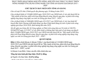 Quyết định 1744/QĐ-UBND 2017 sửa đổi 110/QĐ-UBND xã hội hóa phát triển khuyến nông An Giang