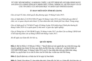 Quyết định 1067/QĐ-UBND 2017 sửa đổi 1852/QĐ-UBND tổ chức Sở Giáo dục đào tạo Hà Giang