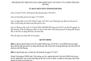 Quyết định 13/2017/QĐ-UBND bãi bỏ 26/2011/QĐ-UBND đấu giá quyền sử dụng đất Hải Dương