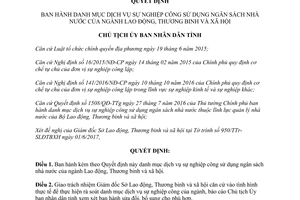 Quyết định 1242/QĐ-UBND 2017 danh mục dịch vụ sự nghiệp công sử dụng ngân sách Huế