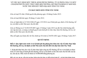 Quyết định 18/2017/QĐ-UBND quy định kinh phí tổ chức bồi thường tái định cư Tây Ninh